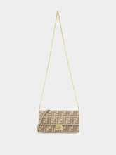 Fendi Beige FF Jacquard Wallet On Chain