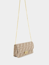 Fendi Beige FF Jacquard Wallet On Chain
