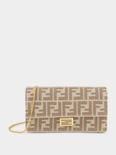 Fendi Beige FF Jacquard Wallet On Chain