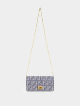 Fendi Blue FF Jacquard Wallet on Chain