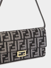 Fendi Dark Blue Wallet On Chain Baguette