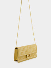 Fendi Beige Jacquard Wallet On Chain Baguette