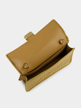 Fendi Beige Jacquard Wallet On Chain Baguette