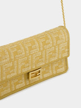 Fendi Beige Jacquard Wallet On Chain Baguette