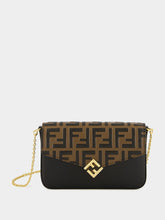 Fendi Brown FF Diamonds Wallet on Chain