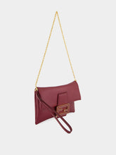 Fendi Burgundy Nappa Leather Mamma Baguette Pouch