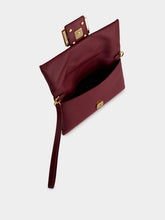 Fendi Burgundy Nappa Leather Mamma Baguette Pouch