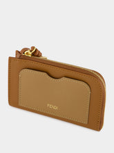 Fendi Brown Leather Zip Card Holder