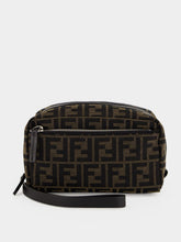 Fendi Brown FF Zucca Double Zip Small Toiletry Case
