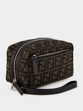 Fendi Brown FF Zucca Double Zip Small Toiletry Case