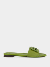 Fendi Green Baguette Leather Slides