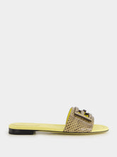 Fendi Pale Yellow Ayers Baguette Slides
