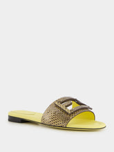 Fendi Pale Yellow Ayers Baguette Slides
