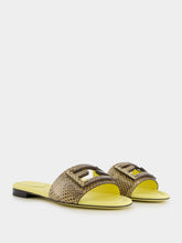 Fendi Pale Yellow Ayers Baguette Slides