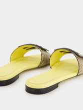 Fendi Pale Yellow Ayers Baguette Slides