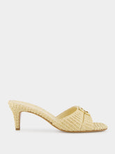 Fendi Beige Cotton Fibre FFold Sandals