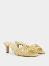 Fendi Beige Cotton Fibre FFold Sandals