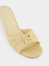Fendi Beige Cotton Fibre FFold Sandals