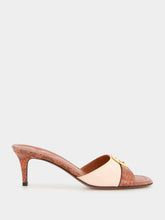 Fendi Brick and Light Rose Ayers Mid-Heel Mules