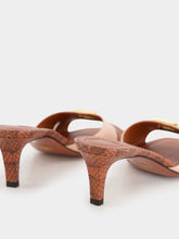 Fendi Brick and Light Rose Ayers Mid-Heel Mules