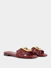 Fendi Burgundy FFold Sandals