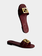 Fendi Burgundy FFold Sandals