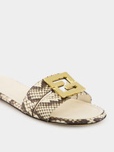 Fendi Brown Eel Leather Flat Sandals
