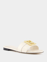 Fendi White Leather FFold Sandals