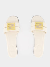 Fendi White Leather FFold Sandals