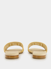 Fendi Beige Raffia FF Mesh Slides