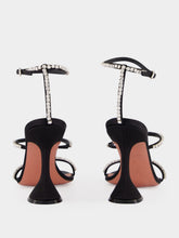 Amina Muaddi Gilda 95 Crystal Black Satin Sandals