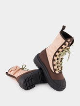 Fendi Pink Lace-Up Biker Boots