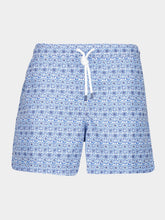 Fedeli Steel Blue Madeira Floral Swim Trunk