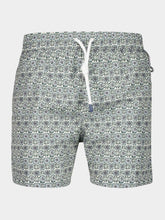 Fedeli Green Steel Blue Madeira Floral Swim Trunk