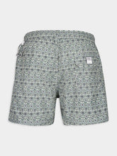 Fedeli Green Steel Blue Madeira Floral Swim Trunk