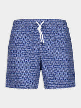 Fedeli Blue Madeira Vintage Pattern Sustainable Swim Trunk