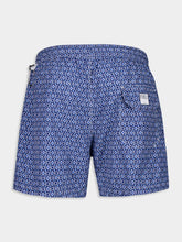 Fedeli Blue Madeira Vintage Pattern Sustainable Swim Trunk