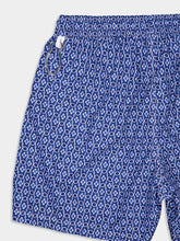 Fedeli Blue Madeira Vintage Pattern Sustainable Swim Trunk