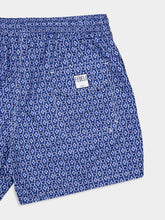 Fedeli Blue Madeira Vintage Pattern Sustainable Swim Trunk