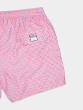 Fedeli Pink Madeira Vintage Pattern Sustainable Swim Trunk