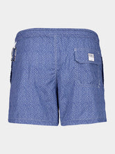 Fedeli Dark Blue Diamond Weave Swim Shorts