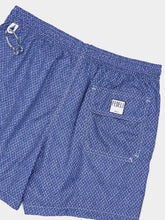 Fedeli Dark Blue Diamond Weave Swim Shorts