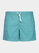 Fedeli Green Diamond Weave Swim Shorts