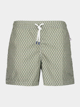 Fedeli Olive Green Printed Swim Shorts Madeira
