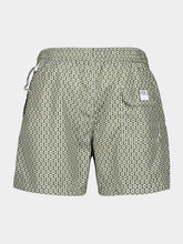Fedeli Olive Green Printed Swim Shorts Madeira