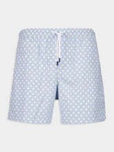 Fedeli Blue Madeira Sakar Stamp Woven Swim Shorts