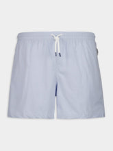 Fedeli Grey Blue Madeira Sakar Stamp Woven Swim Shorts