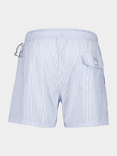 Fedeli Light Blue Striped Swim Shorts