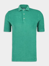 Fedeli Green Bowling Terry Light Dusty Short Sleeve Shirt