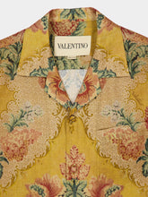 Valentino Garavani Yellow Linen Bowling Shirt with Après L’Hiver Print